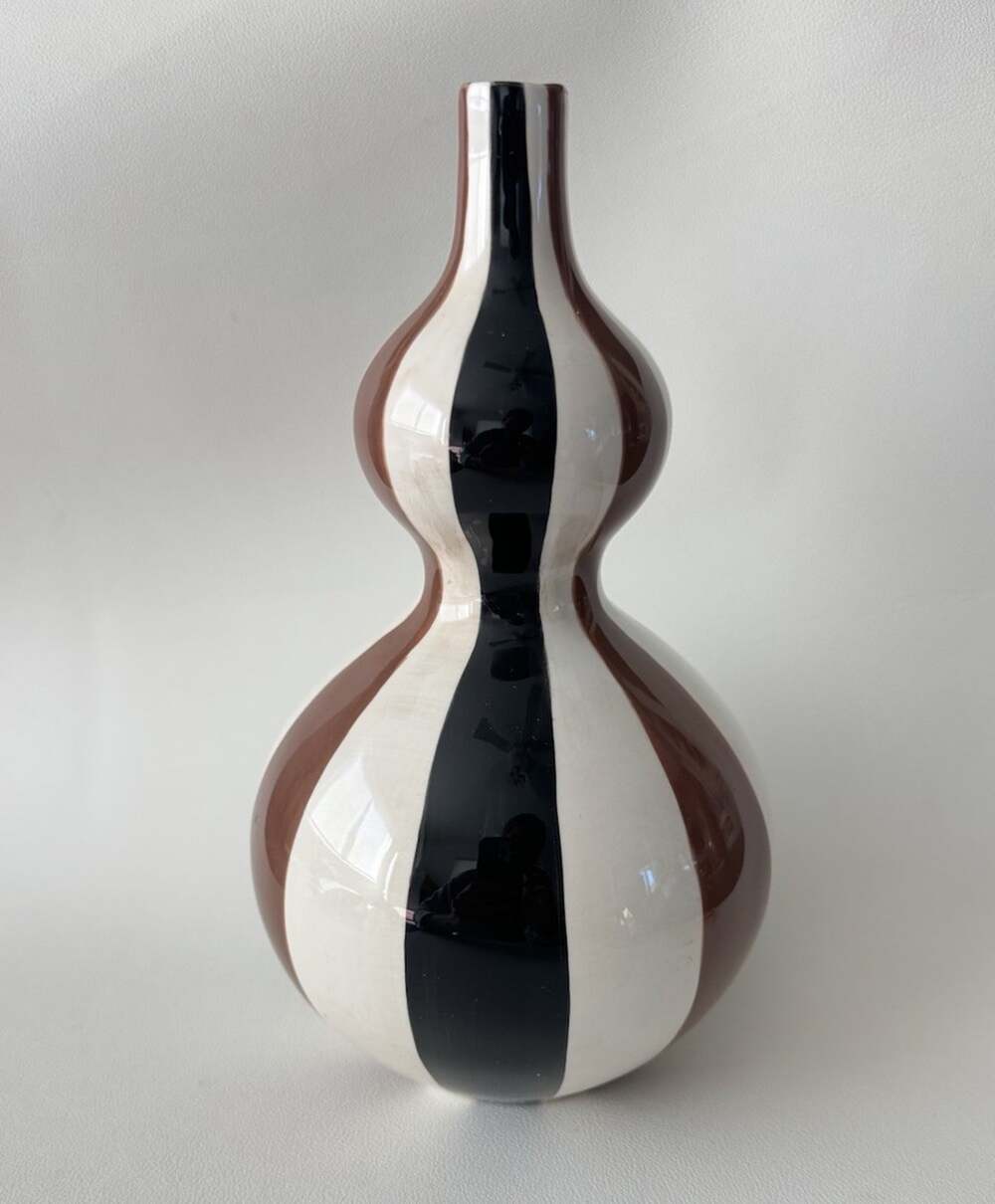 Vintage Jonathan Adler Vase Happy Home Stripes Groovy Ceramic MCM 2003